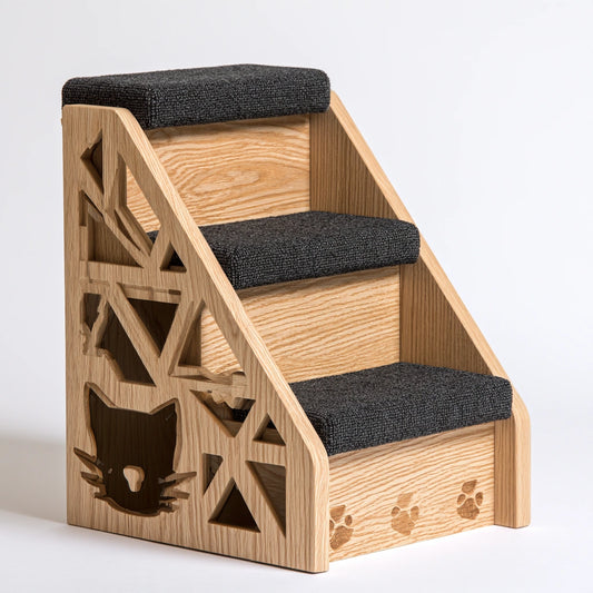 Scaletta per animali in legno, colore marrone chiaro
